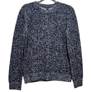 Theory Women's Black & White Speckled Knit Wool Blend Sweater S/P